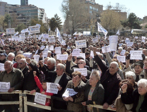 Rally against pension reforms. Armenia, Yerevan, March 22, 2014. Photo by Armine Martirosyan for the "Caucasian Knot"