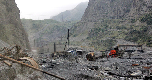 Georgian Military Road. At the place of a mudslide. September 2014. Photo by Magomed Magomedov for the "Caucasian Knot"