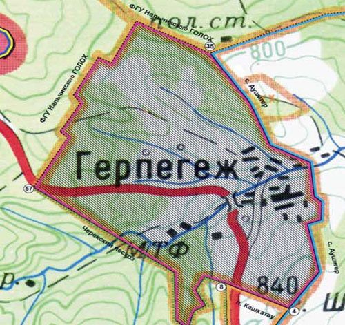 Map of Gerpegezh (source: www.balkaria.info)