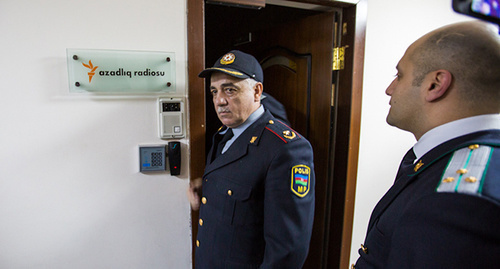 Еhe search in the Baku office of Radio Liberty on December 26, 2014. Photo by Aziz Karimov for the "Caucasian Knot"