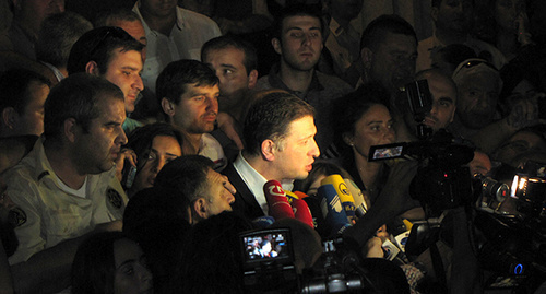 First interview of Gigi Ugulava after his release. Photo by Beslan Kmuzov for the ‘Caucasian Knot’. 