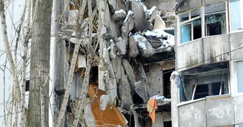 A house No. 47 in Kosmonavtov Street in Volgograd destroyed by the explosion. January 2016. Photo by Tatyana Filimonova for the "Caucasian Knot"