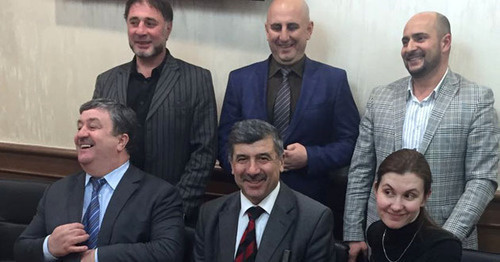 Advocate Alaudi Musaev (left in the second row) in courtroom, Stavropol Region, February 15, 2016. Photo: Fatima Alieva
