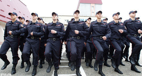 An oath of the students of the Academy of the Ministry of Internal Affairs (MIA). Photo: © Eduard Kornienko, YUGA.ru https://www.yuga.ru/photo/3241.html