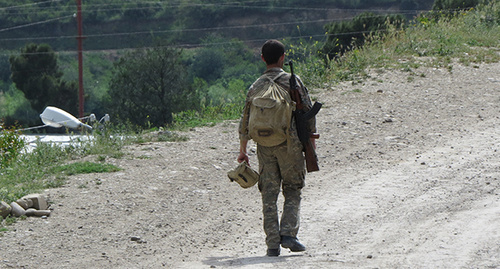 Soldier of Nagorny Karabakh Army in Martakert. Photo by Alvard Grigoryan for the 'Caucasian Knot'. 