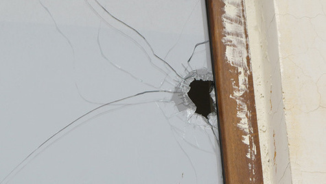 Traces of shrapnel, Nagorny Karabakh. Photo by Alvard Grigoryan for the 'Caucasian Knot'. 