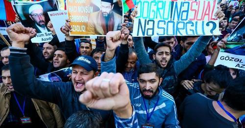 The participoants of the opposition rally. Baku, October 7, 2017. Photo by Aziz Karimov for the "Caucasian Knot"