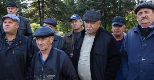 Miners take part in picket in Gukovo, October 23, 2017. Photo by Vyacheslav Prudnikov for the Caucasian Knot. 