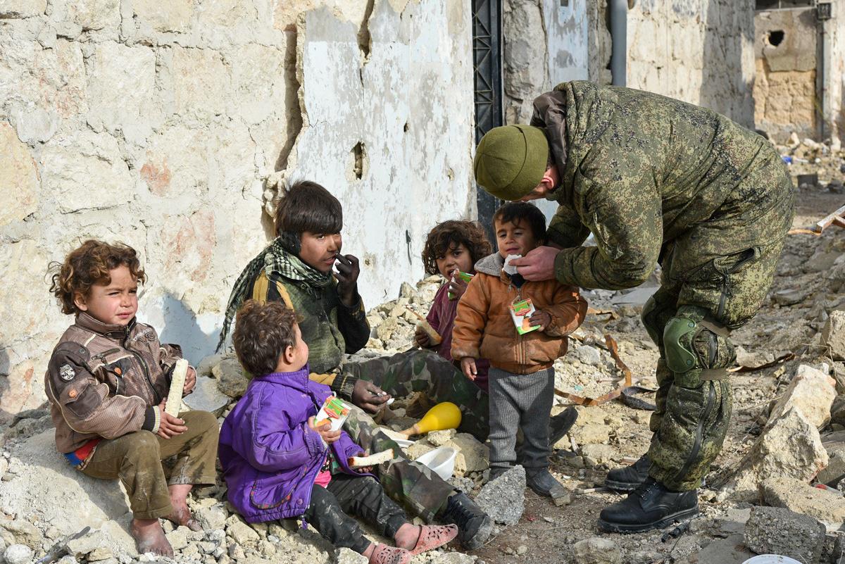 Children in Aleppo (Syria). Photo by Russia’s Ministry of Defence, mil.ru