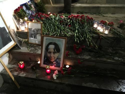 Rally in memory of Stanislav Markelov and Anastasia Baburova in Moscow, January 19, 2017. Photo by Oleg Krasnov for the Caucasian Knot. 