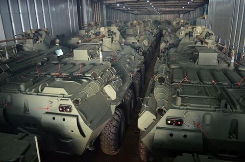 Russian APCs in the port of Baku, January 19, 2018. Photo: press service of Azerbaijani MoD, https://mod.gov.az/ru/news/v-azerbajdzhan-postupila-novaya-partiya-sovremennoj-voennoj-tehniki-font-color-red-video-font-21404.html