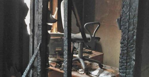 Arson of "Memorial" office in Nazran, January 18, 2018. Photo: "Memorial" press service