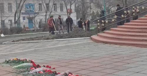 The territory of the Saint George the Victorious Church in Kizlyar. February 20, 2018. Photo by the press service of the city administration of Kizlyar http://mo-kizlyar.ru