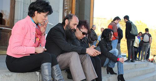 Protest action with the demand to release political prisoners, Yerevan, March 21, 2018. Photo by Armine Martirosyan.