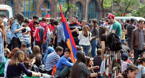 Opposition in Yerevan. April 18, 2018. Photo by Tigran Petrosyan for the "Caucasian Knot"