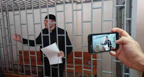 Oyub Titiev in the court room. Photo by the Human Rights Centre "Memorial"