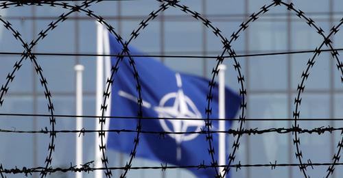 NATO flag. Photo: REUTERS/Christian Hartmann