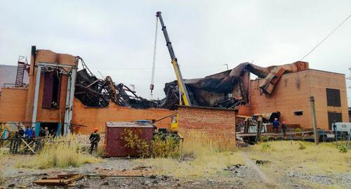 The "Electrozinc" plant after a fire. Photo by Emma Marzoeva for the "Caucasian Knot"