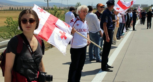 Participants of action in memory of victims of the five-day war, Georgia, August 8, 2017. Photo by Inna Kukudzhanova for the Caucasian Knot