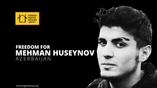 A poster of the Human Rights House in support of Mekhman Guseinov. Photo https://humanrightshouse.org/letters-of-concern/mehman-huseynov-letter-to-president-of-azerbaijan/