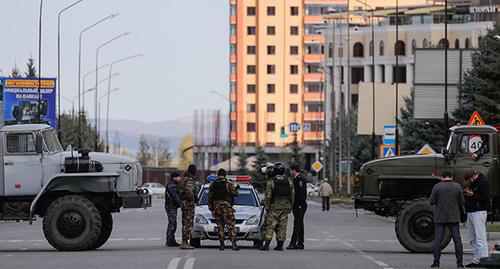 Military vehicle in Magas streets, October 2018. Photo: REUTERS/Maxim Shemetov