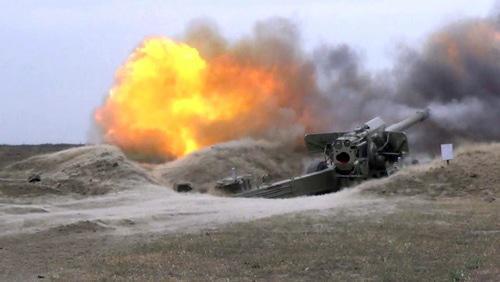 Military exercises of the Azerbaijani army. Photo by the Ministry of Defence for Azerbaijan, https://mod.gov.az