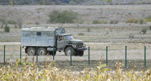 Military vehicle at the Georgia-South Ossetia border. Photo: REUTERS/David Mdzinarishvili