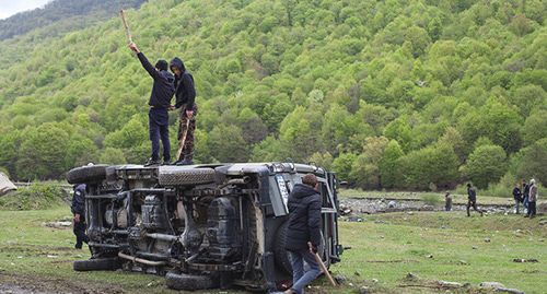 A protest rally in the village of Birkiani in the Akhmeta District. April 21, 2019. Photo: REUTERS/Ekaterina Anchevskaya