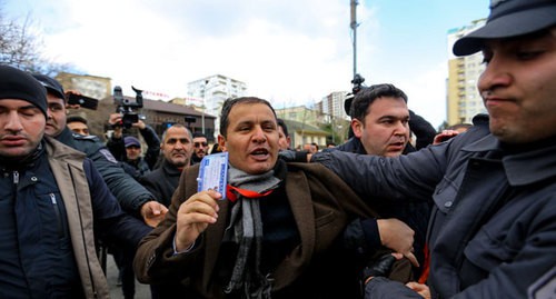 Participants of protest rally in Baku, February 16, 2020. Photo by Aziz Karimov for the Caucasian Knot