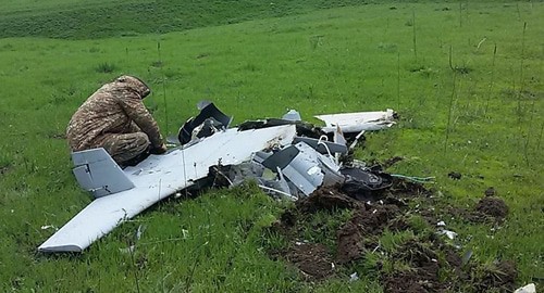 An Azerbaijani unmanned aerial vehicle (UAV, or drone). Screenshot of the video by Sputnik Armenia