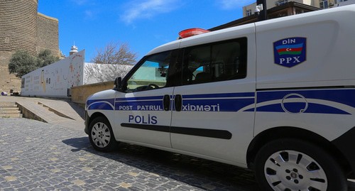 Police vehicle in Baku during quarantine. Photo by Aziz Karimov for the Caucasian Knot