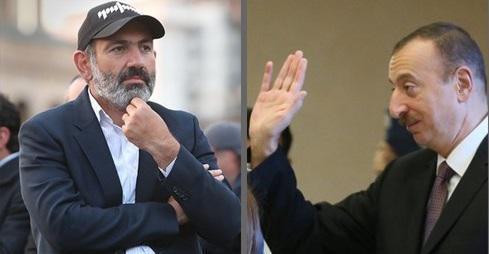 Nikol Pashinyan (on the left) and  Ilham Aliev. Collage