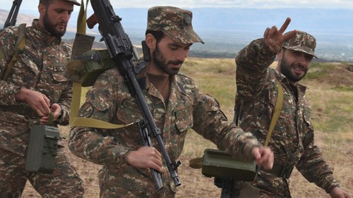 Armenian soldiers. October 11, 2020. Photo by the press service of the Ministry of Defence of Armenia, https://www.mil.am/ru/news/8521