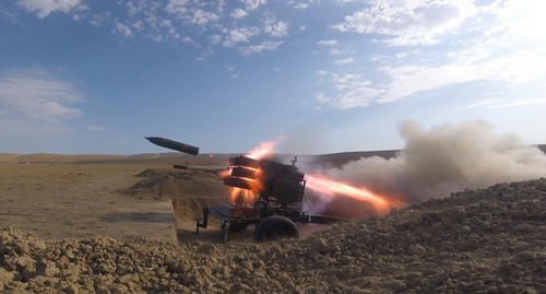 Military vehicles of the Azerbaijani Army. Photo: press service of the Ministry of Defence of Azerbaijan, https://mod.gov.az/az/news/azerbaycan-turkiye-birge-telimlerinde-yuksek-seviyyeli-musahideci-gunu-kecirilib-video-31847.html