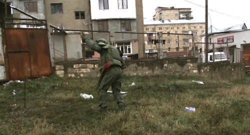 Mine clearing in the streets of Stepanakert, December 2, 2020. Photo by the press service of the Russian Ministry of Defence http://mil.ru/russian_peacekeeping_forces/news/more.htm?id=12327996@egNews