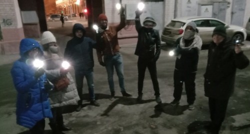 Participants of a protest action in Volgograd, February 14, 2021. Photo by Vyacheslav Yaschenko for the Caucasian Knot