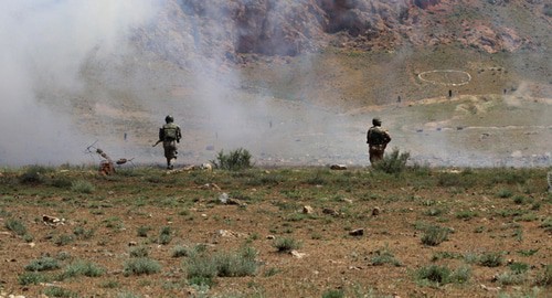 Armenian servicemen during military training, May 11, 2021. Photo courtesy of the press service of the Ministry of Defence of Armenia