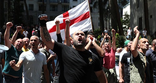 Rally of LGBT opponents in Tbilisi, July 5, 2021. Photo: REUTERS/Irakli