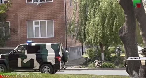 Police car in Grozny. Screenshot: http://www.youtube.com/watch?v=rBL-u2jTFcQ