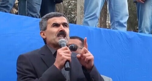 Ogtai Gyulyalyev, Azerbaijani rights defender. Screenshot of the video at the "Elçi TV" YouTube channel https://www.youtube.com/watch?v=ag5cMhW5rG4