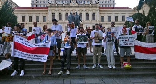 Participants of a protest rally in Tbilisi. Photo by Beslan Kmuzov for the "Caucasian Knot"