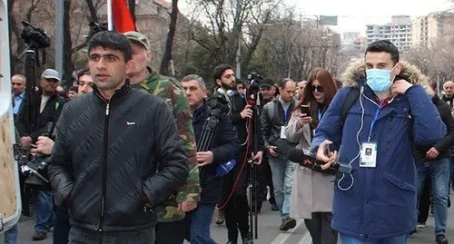 Journalists during match of Pashinyan's opponents to the Armenian Parliament, Yerevan, March 2021. Photo by Tigran Petrosyan for the Caucasian Knot