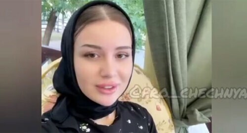 Screenshot of Khalimat Taramova's video appeal https://www.instagram.com/p/CTZ2teDi3Jg/