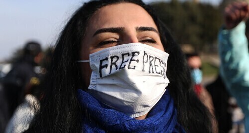 A protest rally in front of the Azerbaijan’s Milli Majlis (parliament) on December 28. Photo by Aziz Karimov for the  "Caucasian Knot"