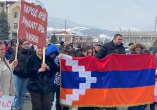 Participants in the action held in Stepanakert on March 26, 2022. Photo: Armenpress, https://t.me/armenpress/58573