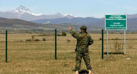 The border between Georgia and South Ossetia. Photo https://on.ge/story/23298-სუს-ის-გაფრთხილება-ლომისობაზე-ე-წ-საღვრის-კვეთისთვის-საოკუპაციო-ძალები-დაგაპატიმრებენ