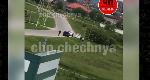 Detention of a drunk driver in Grozny. Screenshot: https://t.me/chpgrozny/1908