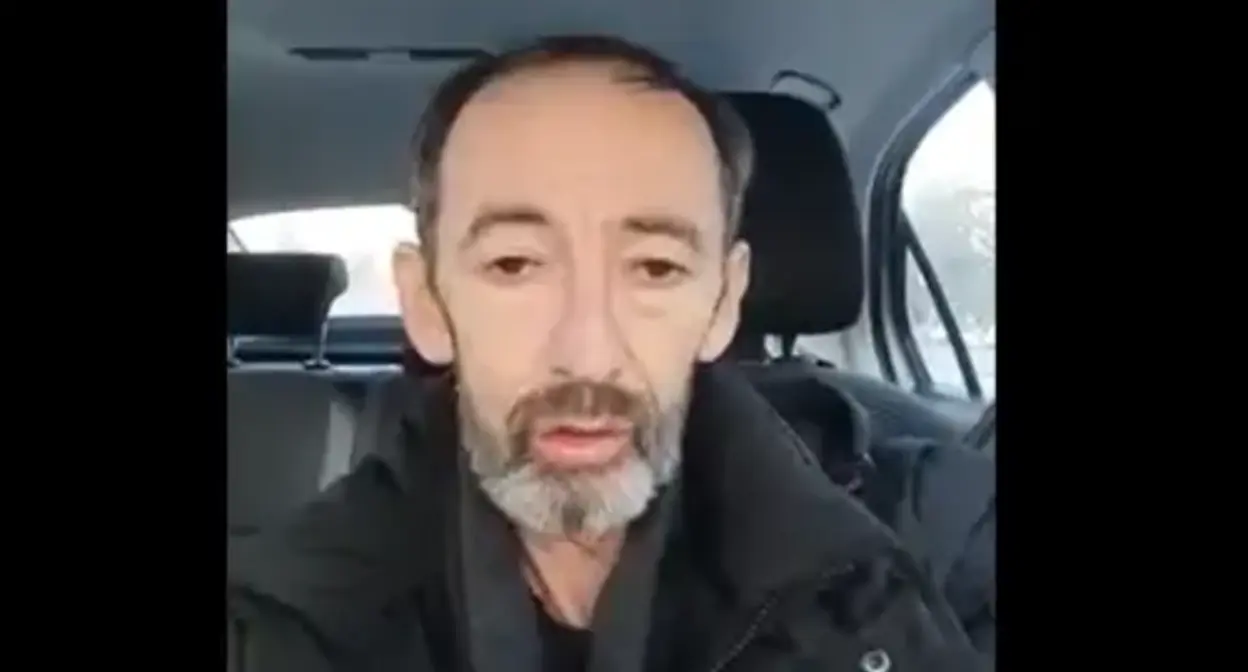 Aslan Naptugov. Screenshot of the video published on Naptugov's Facebook, February 26, 2022 https://www.facebook.com/naptugov/videos/989663278304020