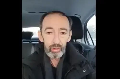 Aslan Naptugov. Screenshot of the video published on Naptugov's Facebook, February 26, 2022 https://www.facebook.com/naptugov/videos/989663278304020