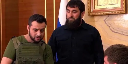 A video clip with Kadyrov and an actor performing Zelensky. Screenshot: https://t.me/RKadyrov_95/2515